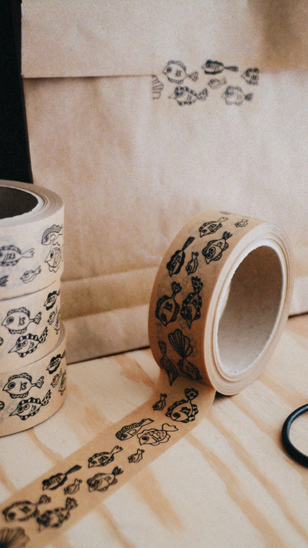 paper tape (wide) - fish