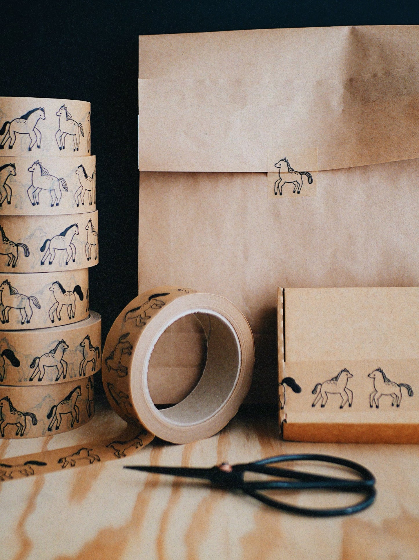 paper tape (wide) - horses