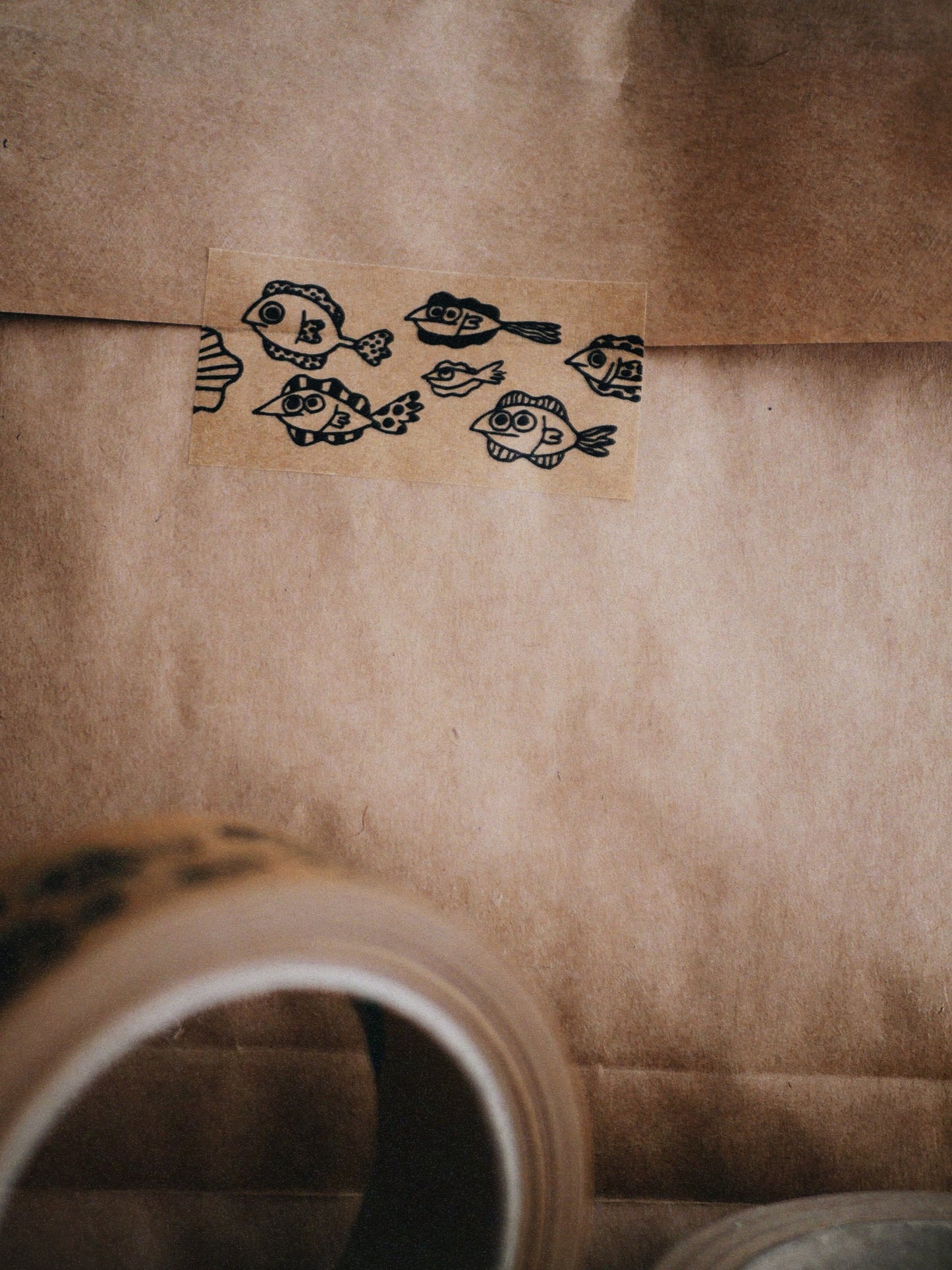 paper tape (wide) - fish
