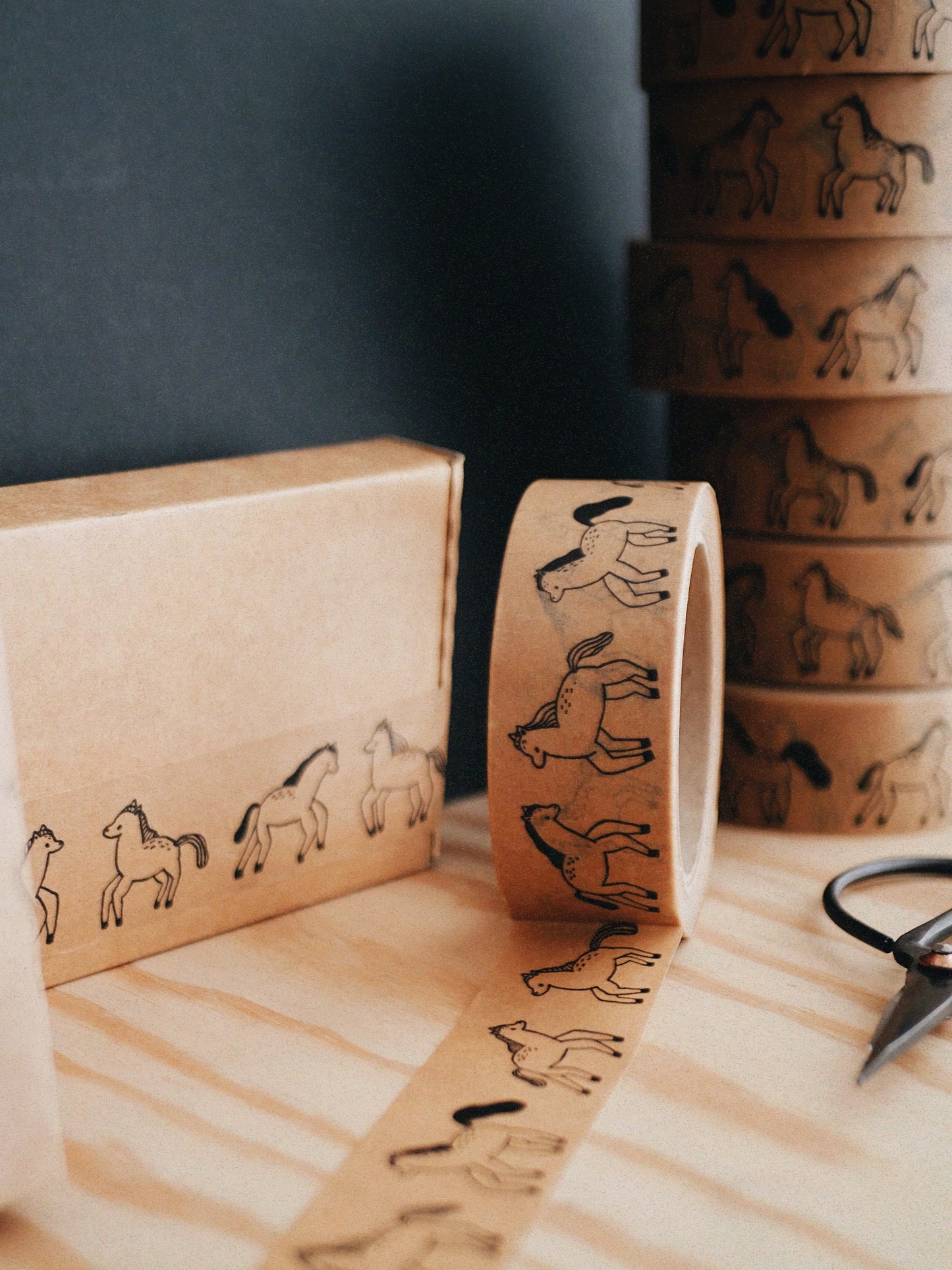 paper tape (wide) - horses