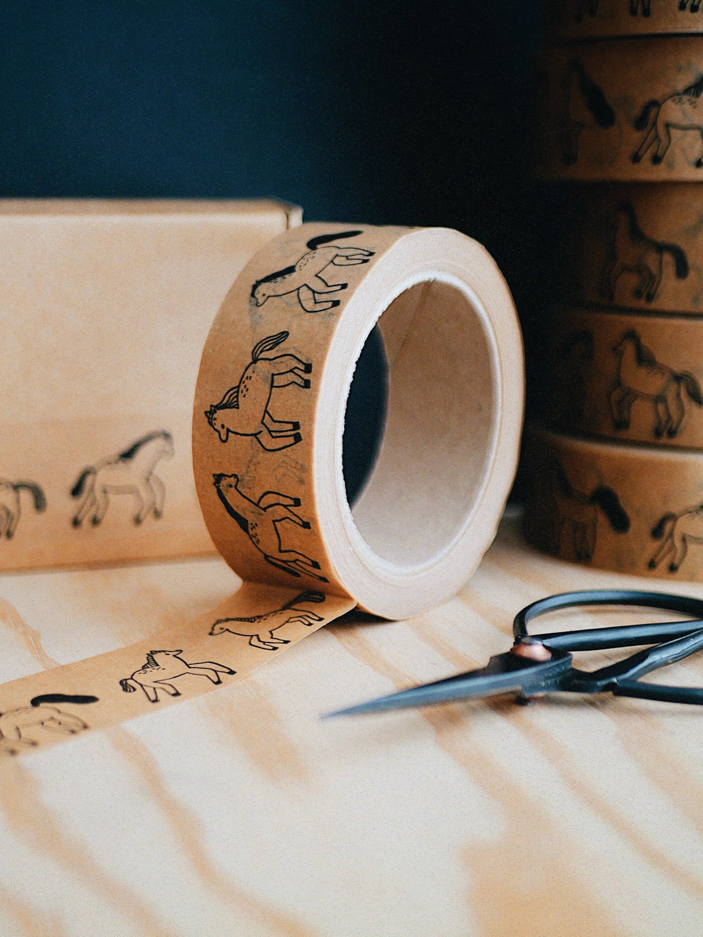 paper tape (wide) - horses