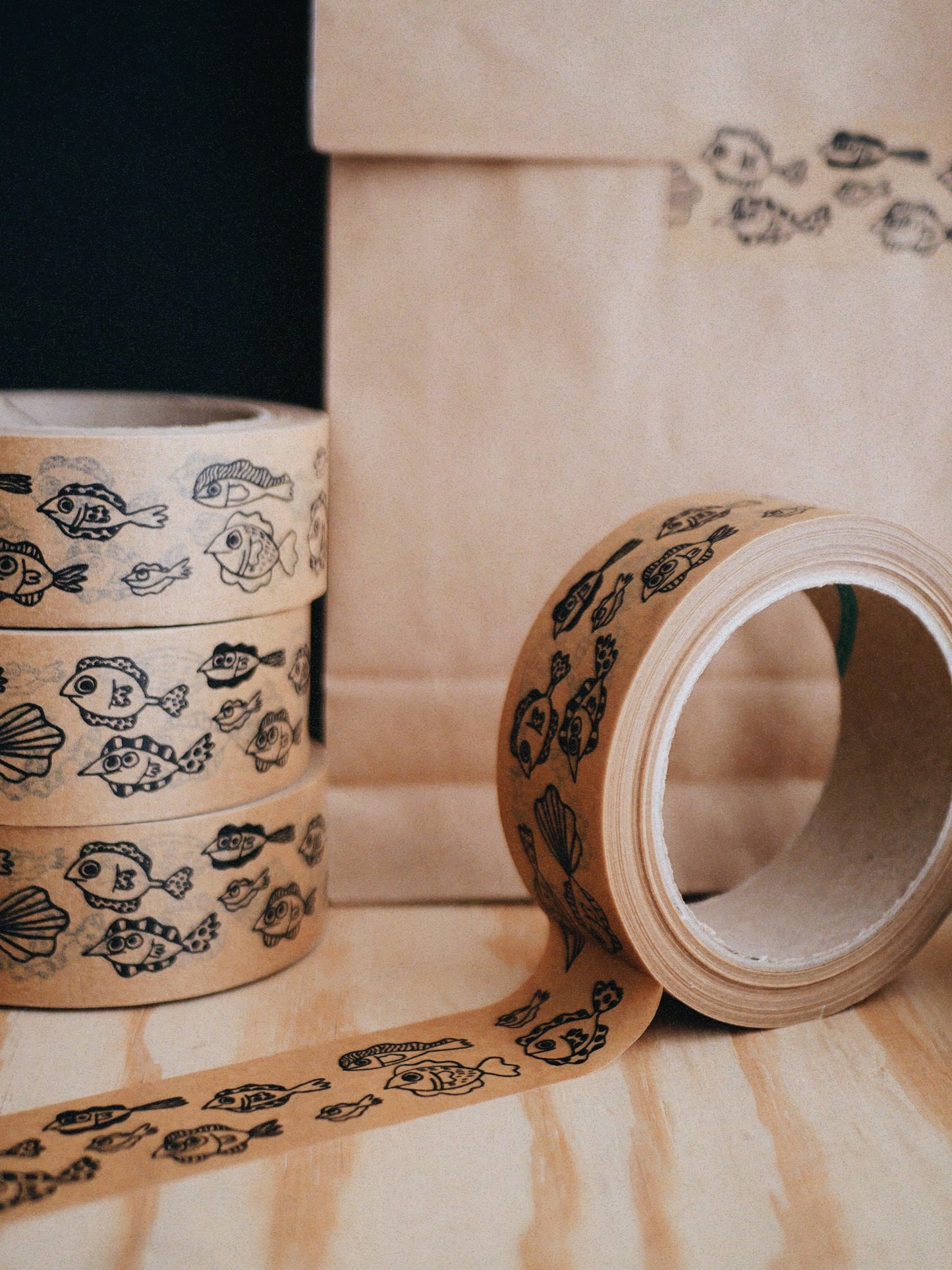 paper tape (wide) - fish