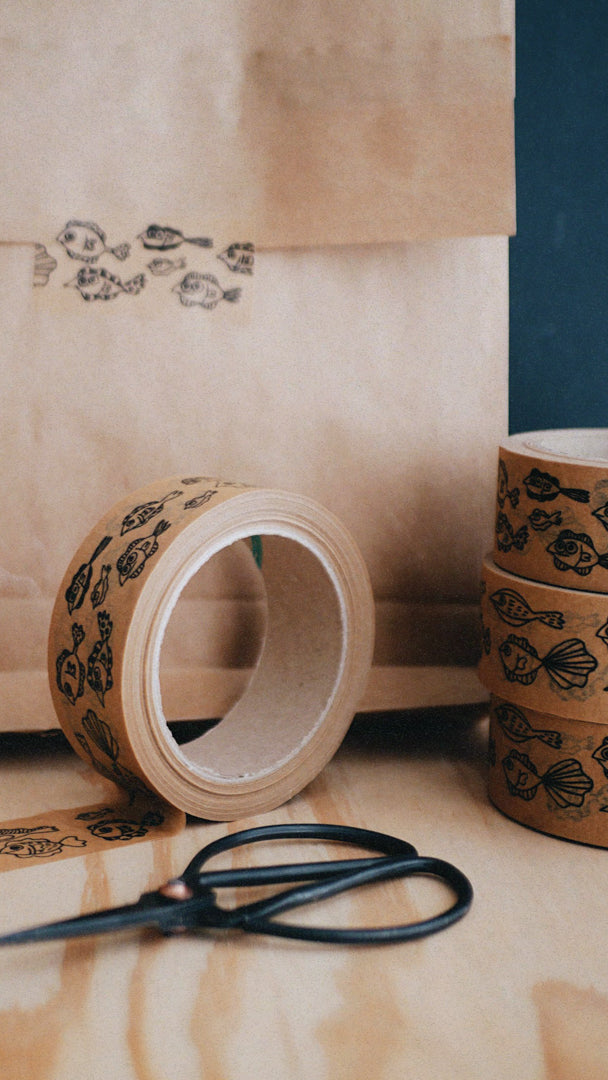 paper tape (wide) - fish