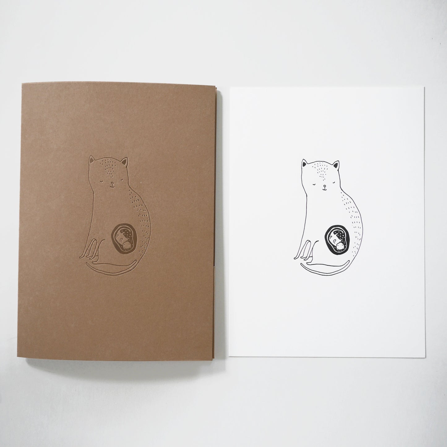The Cat mom - Letterpressed folder + print