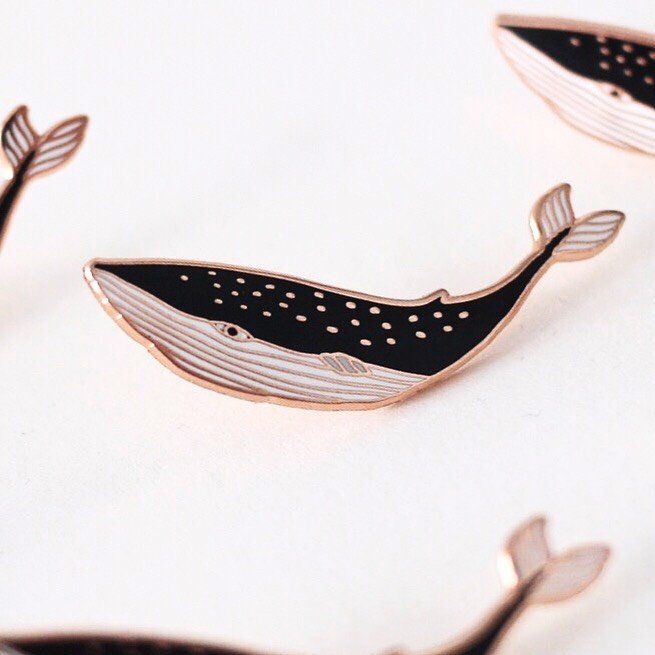 whale pin, black pin, pin, pin game, enamel pin, pins, pin rose gold, made by cooper, quote pin, majasbok pin, animal pin