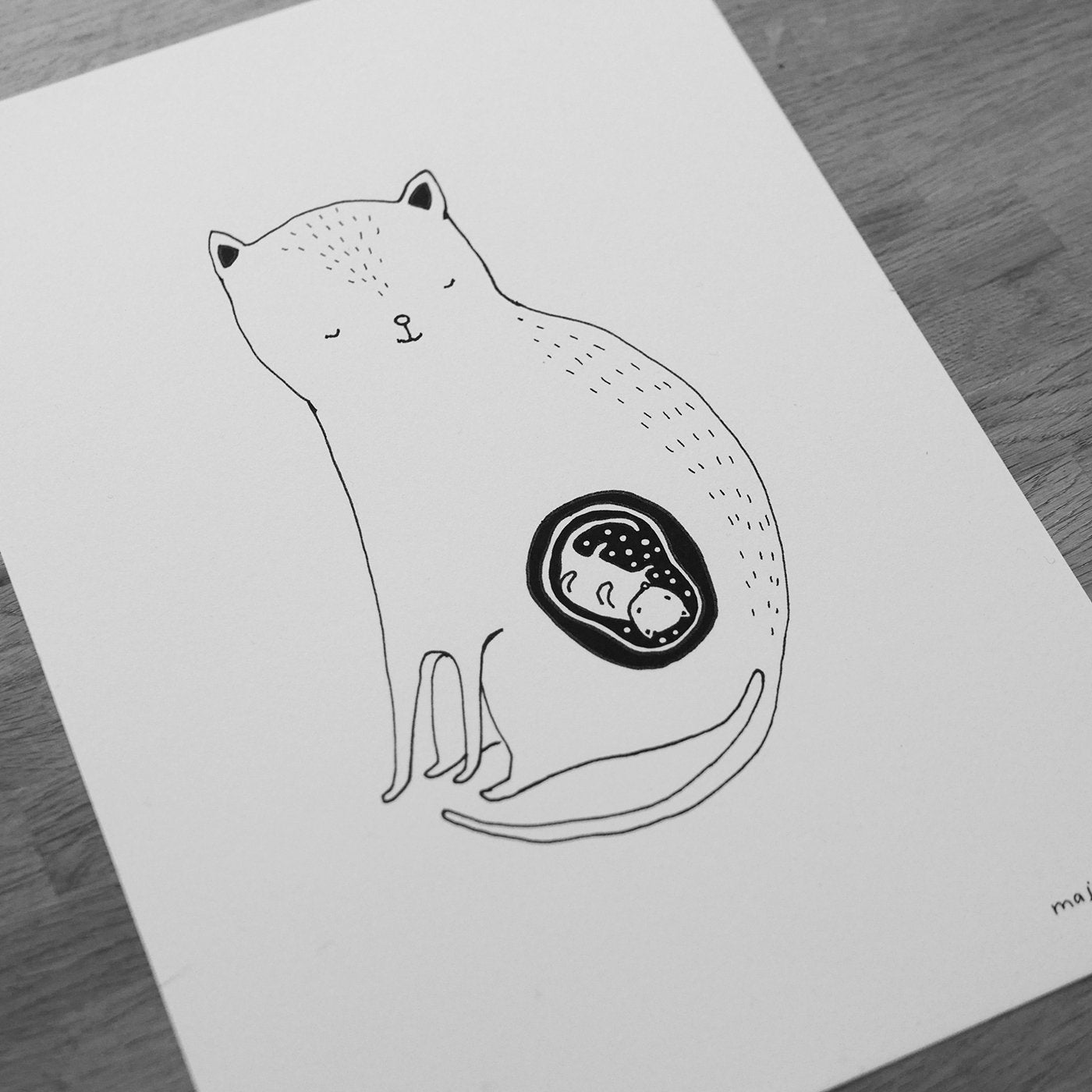 The Cat mom - Letterpressed folder + print