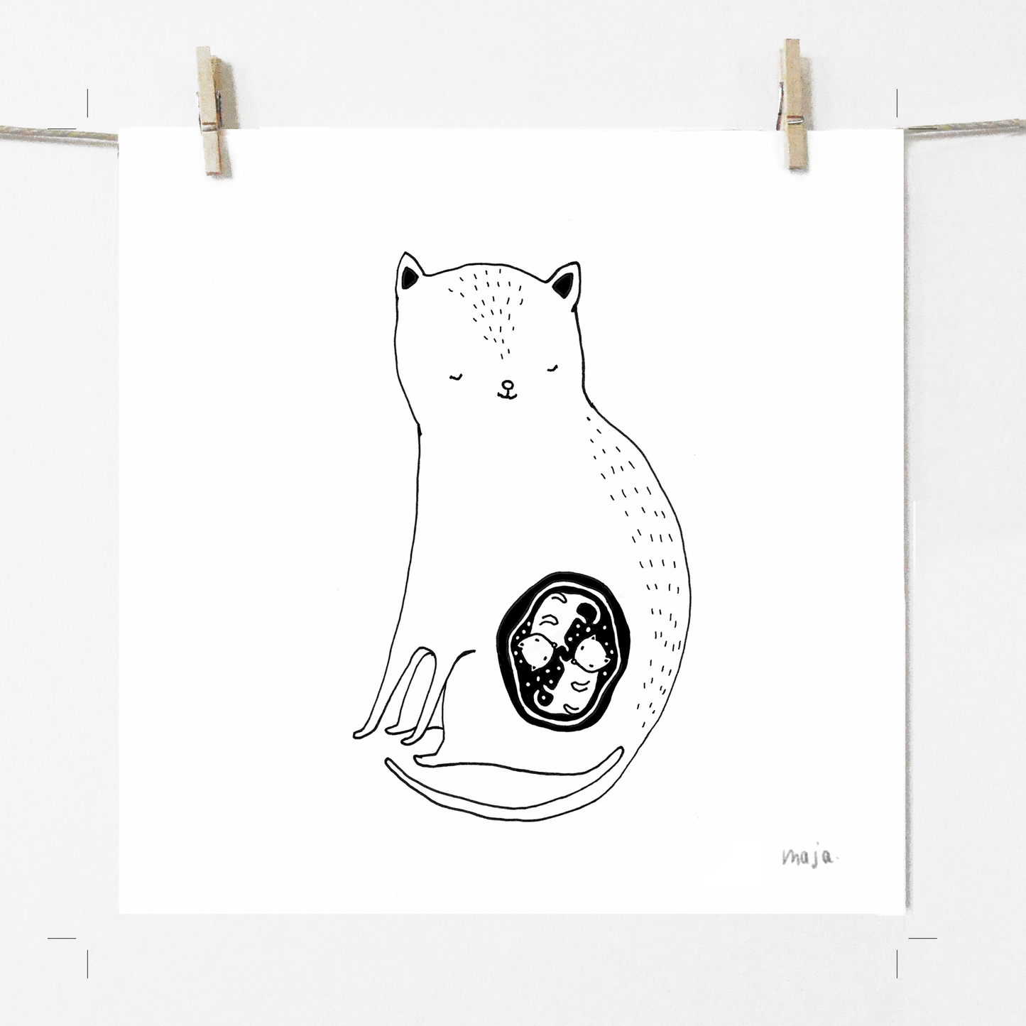 The Cat Mom (one baby or with twins!!) - print