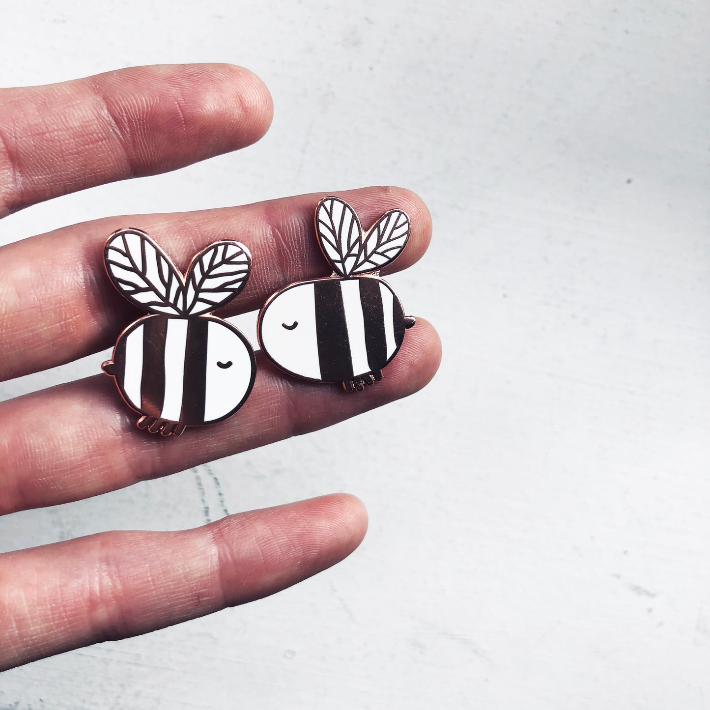 2 Bees! hard enamel pins