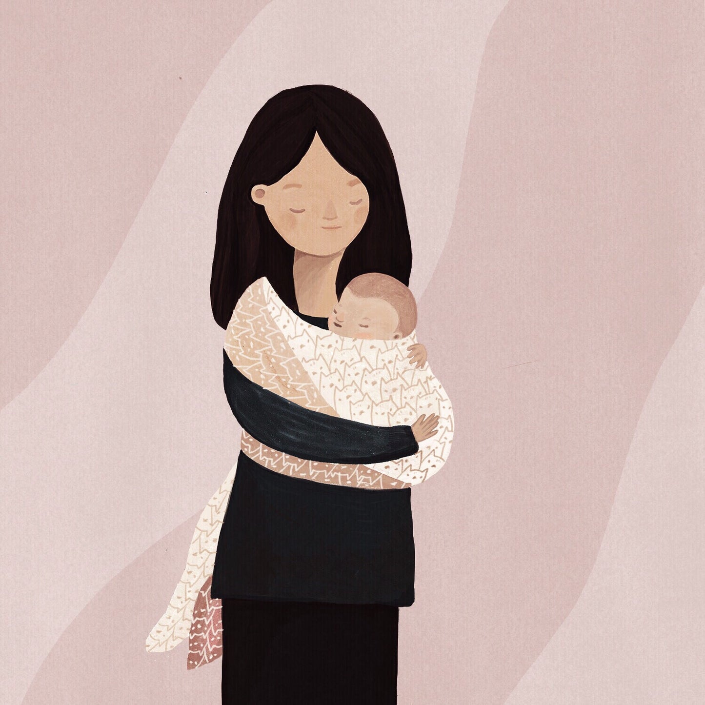 babywearing sling - cats!!! SAND COLOUR!