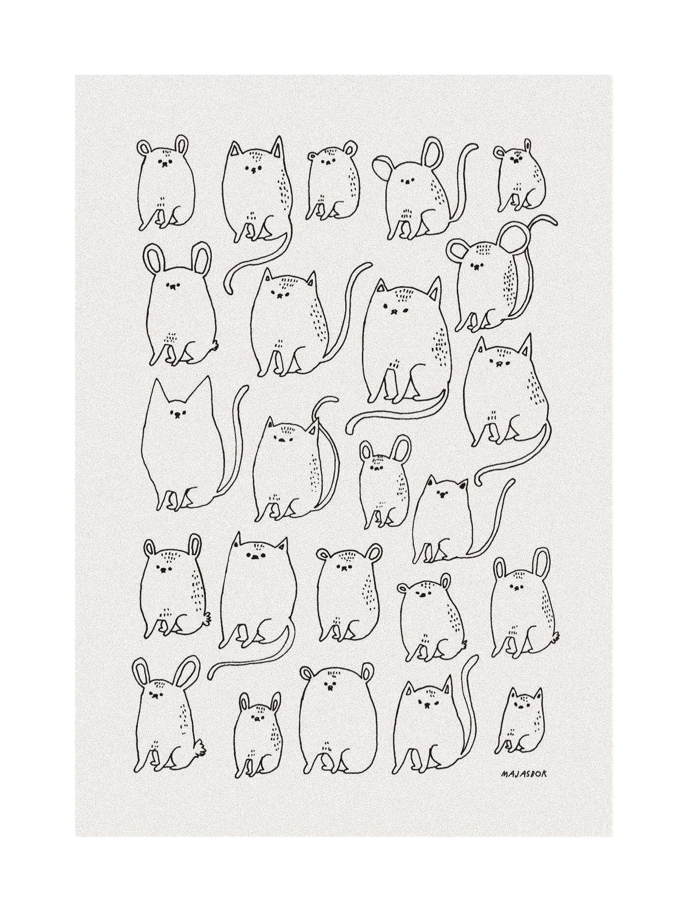 Animals - Tea towel