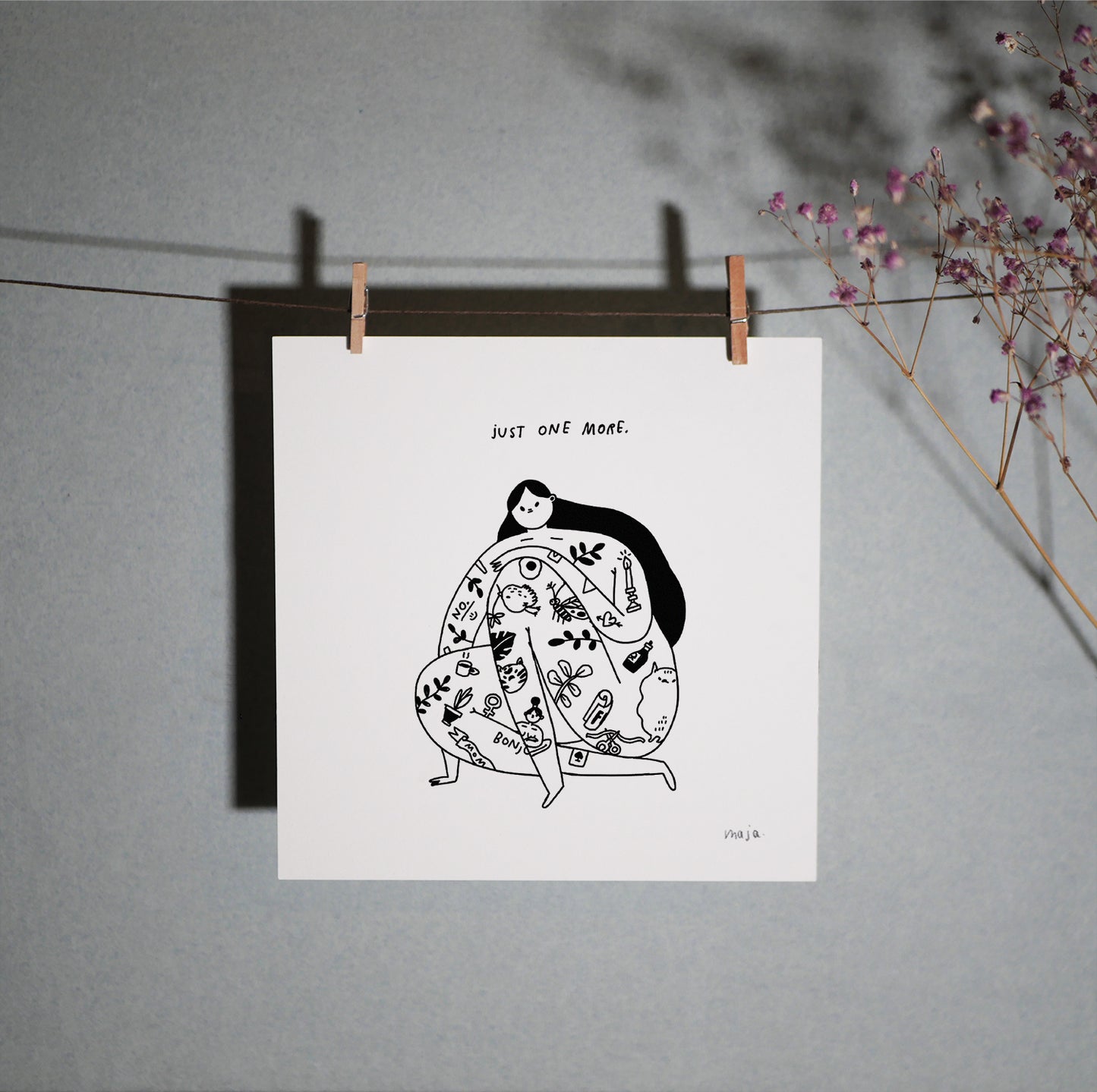 tattoo illustration majasbok print wallart inked