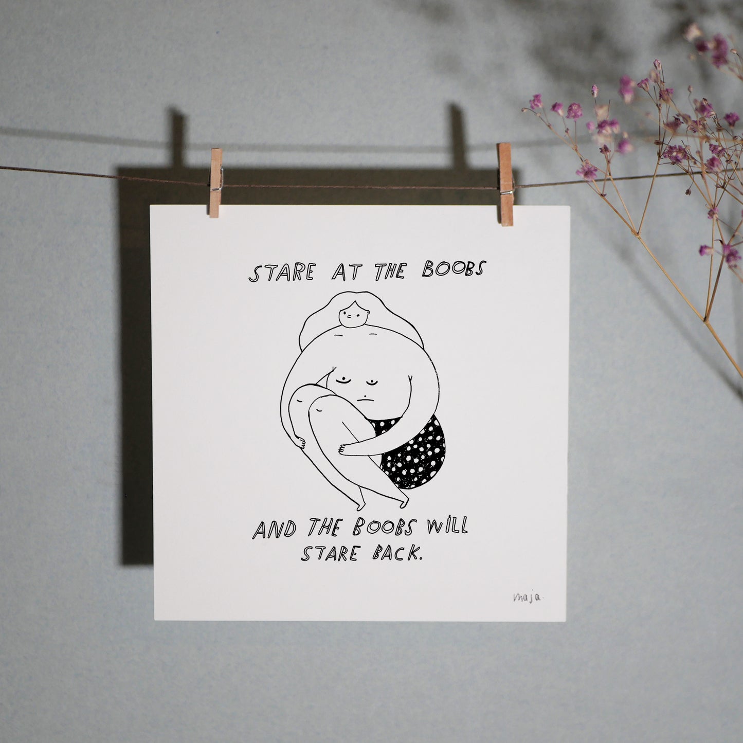 Stare at the boobs, print