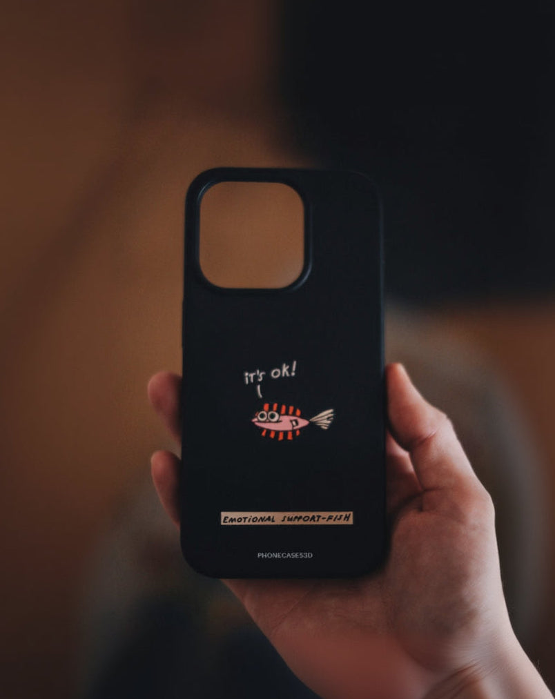 Maja Official Black Compostable Phone Case Design Support-Fish