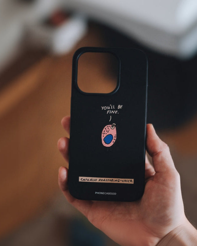 Maja Official Black Compostable Phone Case Design Chick