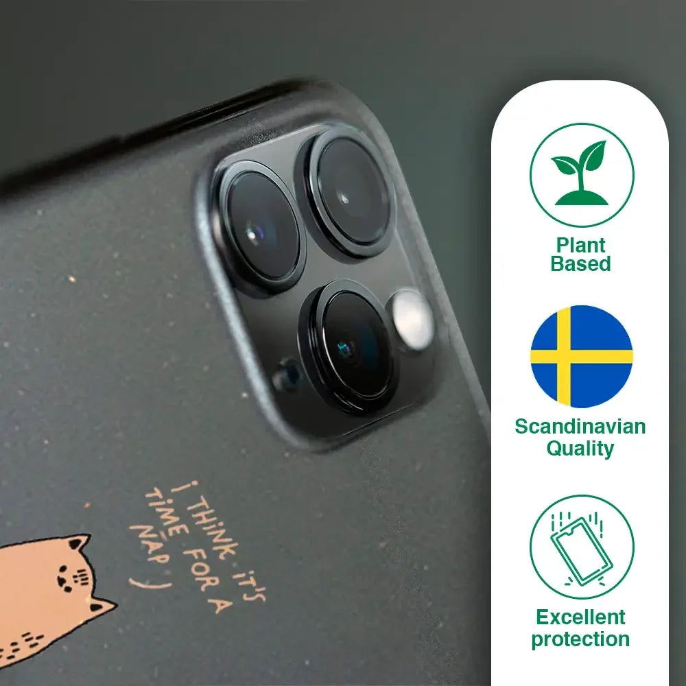 Maja Official Black Compostable Phone Case Design Nap-Cat