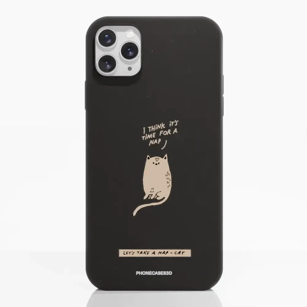 Maja Official Black Compostable Phone Case Design Nap-Cat