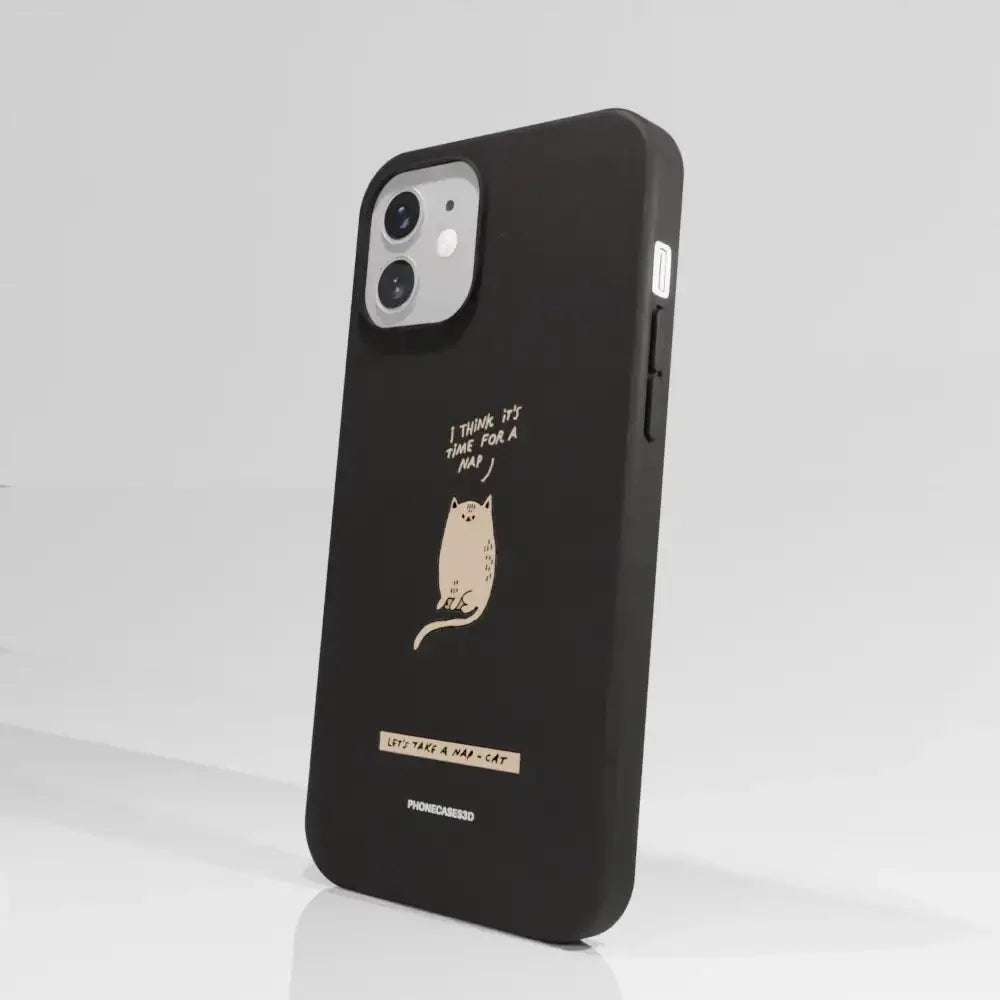 Maja Official Black Compostable Phone Case Design Nap-Cat