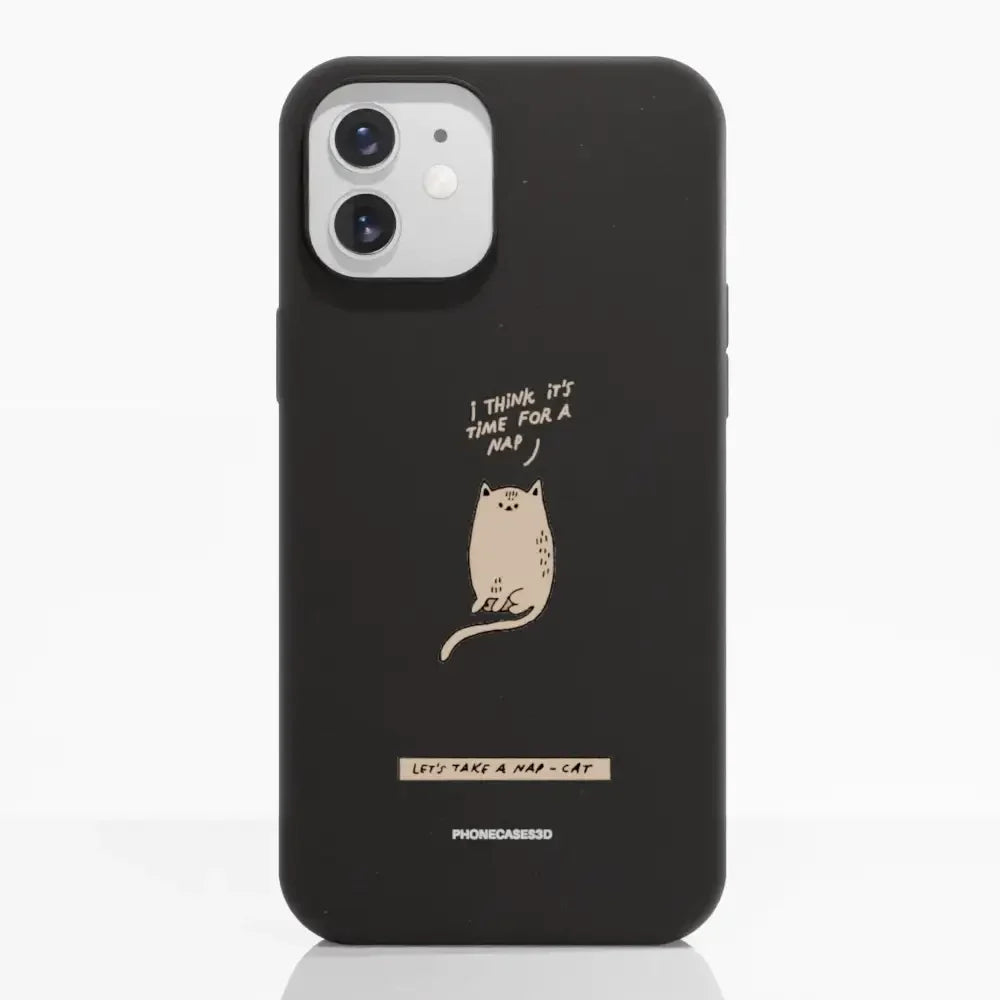 Maja Official Black Compostable Phone Case Design Nap-Cat