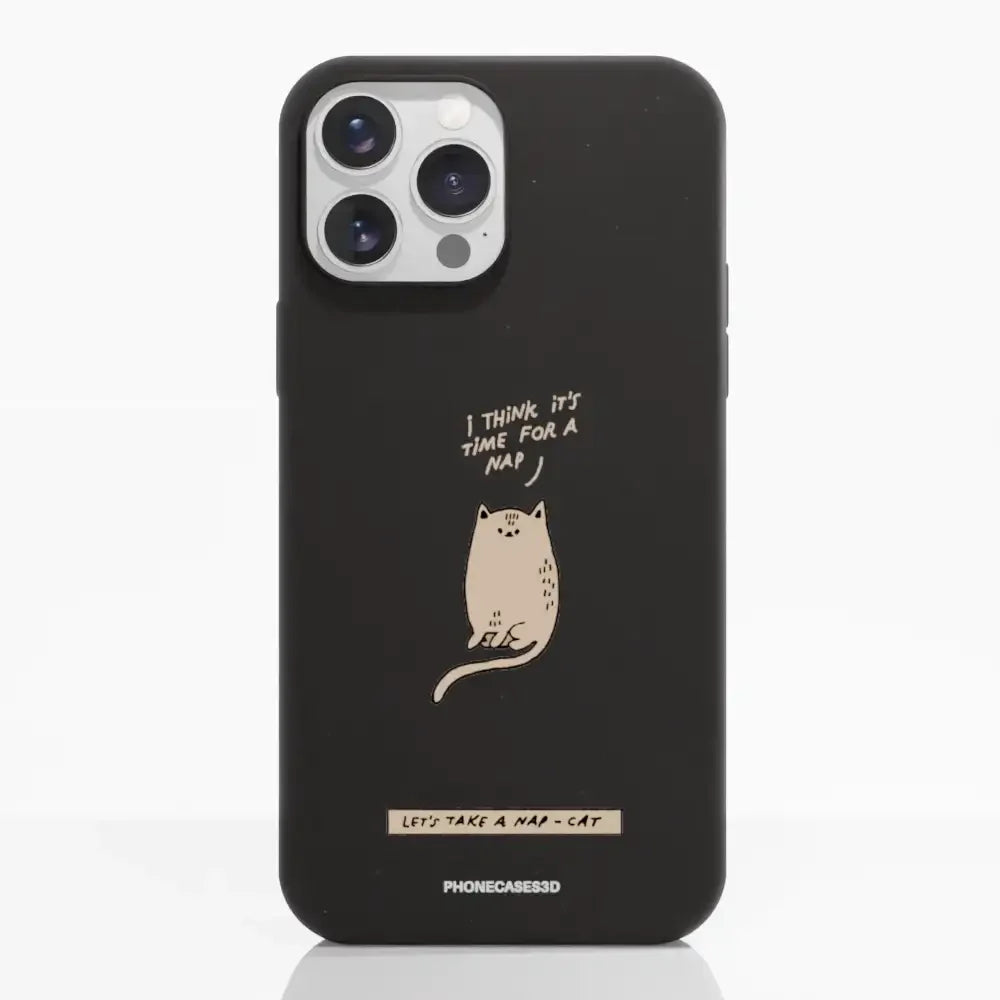 Maja Official Black Compostable Phone Case Design Nap-Cat