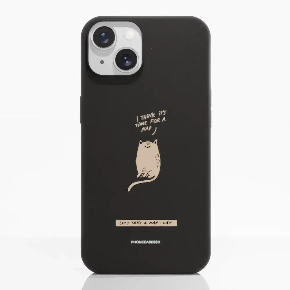 Maja Official Black Compostable Phone Case Design Nap-Cat