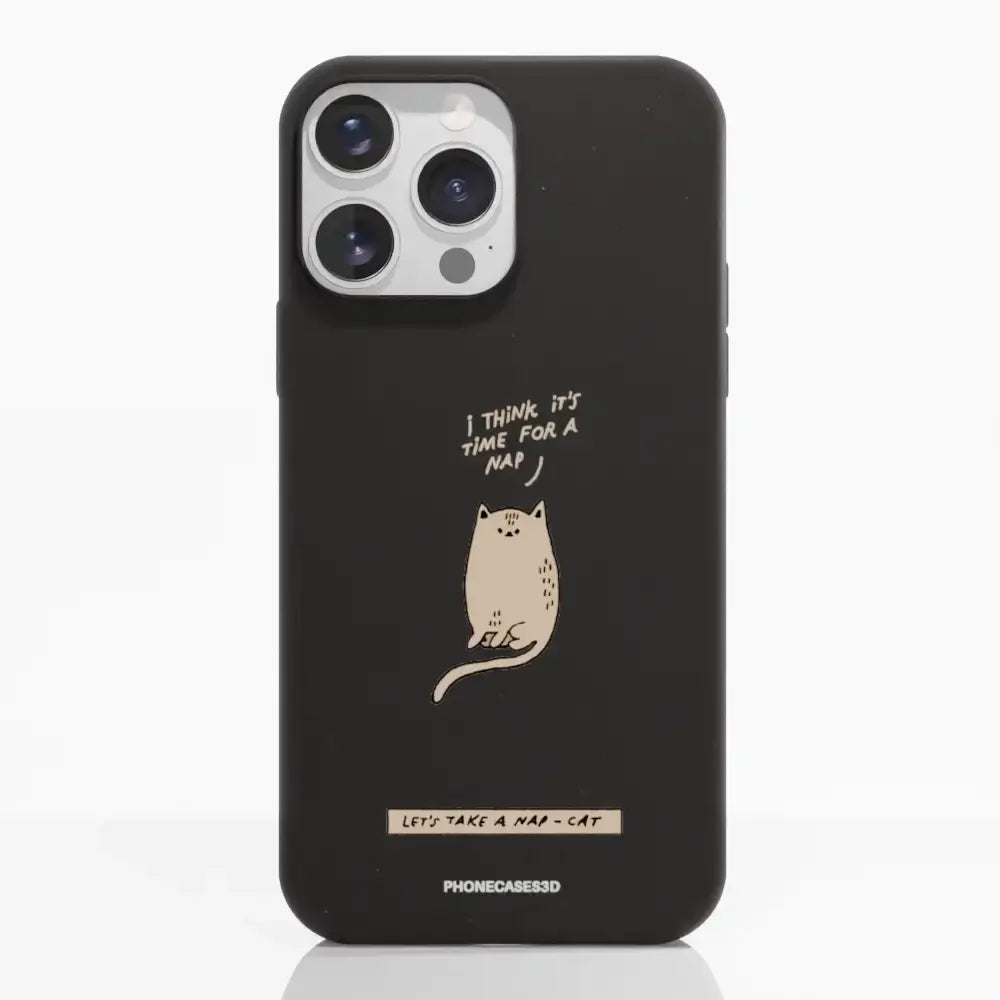 Maja Official Black Compostable Phone Case Design Nap-Cat