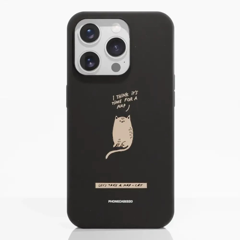 Maja Official Black Compostable Phone Case Design Nap-Cat