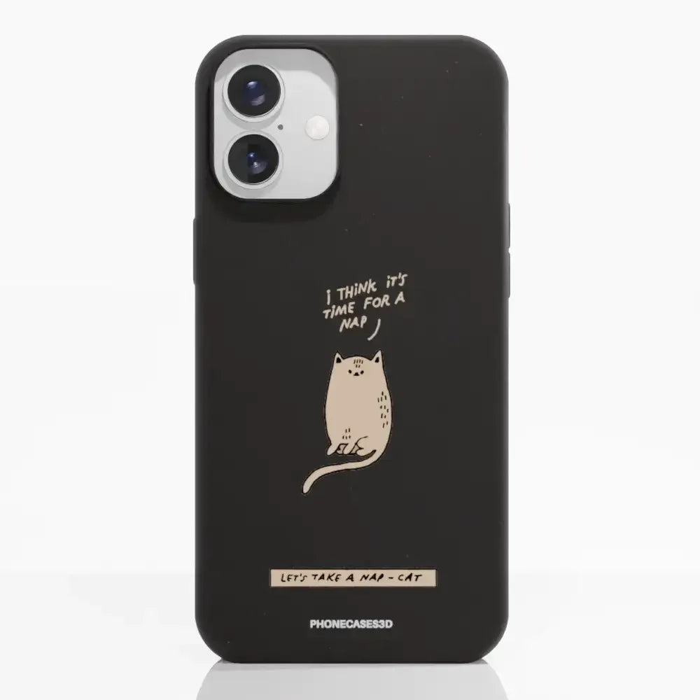 Maja Official Black Compostable Phone Case Design Nap-Cat