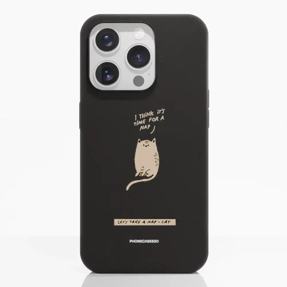 Maja Official Black Compostable Phone Case Design Nap-Cat