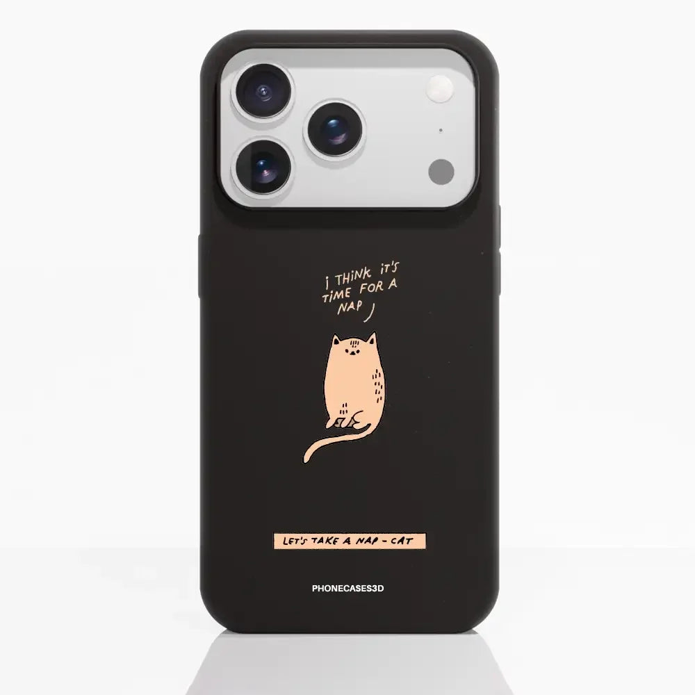 Maja Official Black Compostable Phone Case Design Nap-Cat