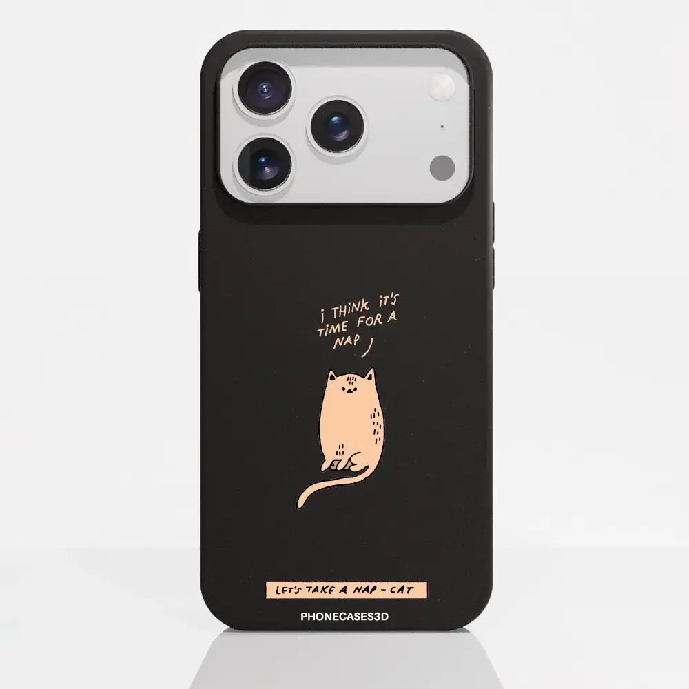Maja Official Black Compostable Phone Case Design Nap-Cat