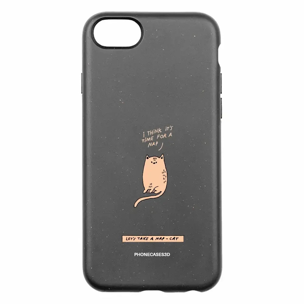 Maja Official Black Compostable Phone Case Design Nap-Cat