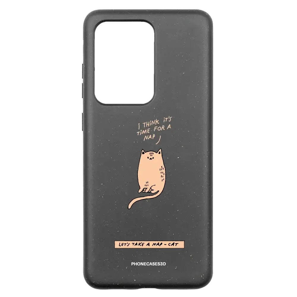 Maja Official Black Compostable Phone Case Design Nap-Cat