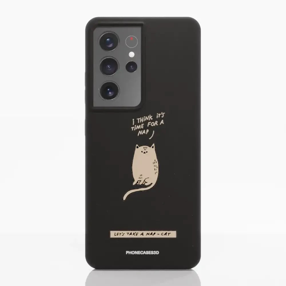 Maja Official Black Compostable Phone Case Design Nap-Cat