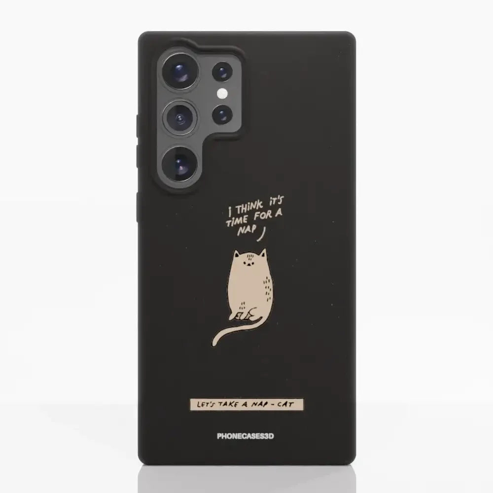 Maja Official Black Compostable Phone Case Design Nap-Cat