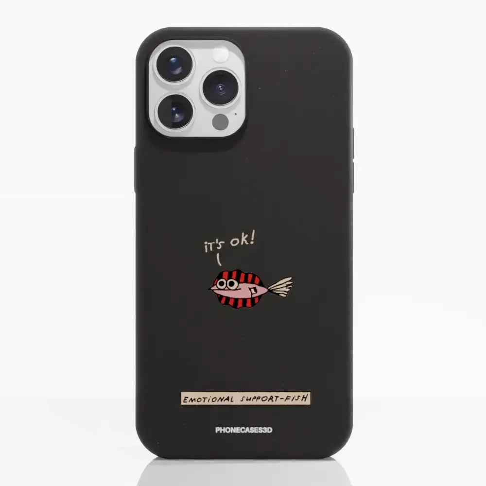 Maja Official Black Compostable Phone Case Design Support-Fish