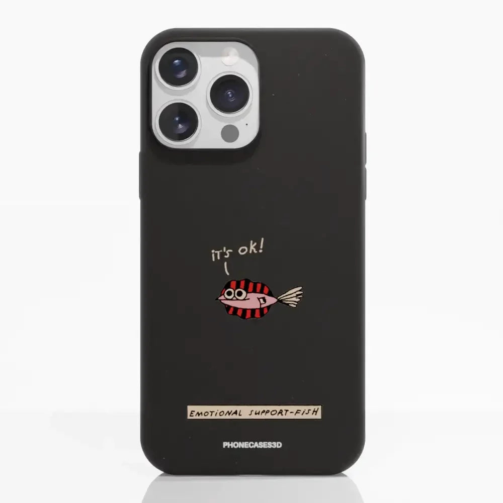 Maja Official Black Compostable Phone Case Design Support-Fish