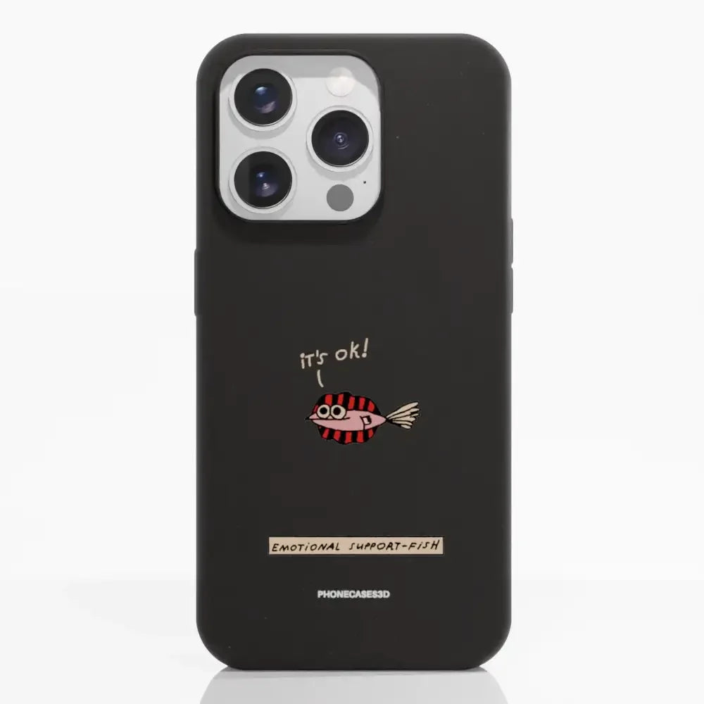 Maja Official Black Compostable Phone Case Design Support-Fish