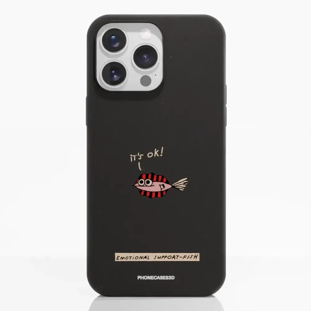 Maja Official Black Compostable Phone Case Design Support-Fish