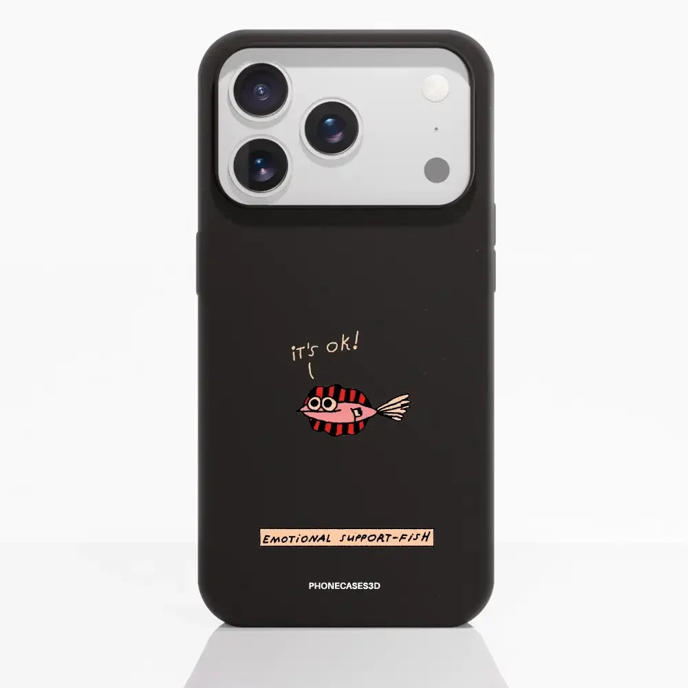 Maja Official Black Compostable Phone Case Design Support-Fish