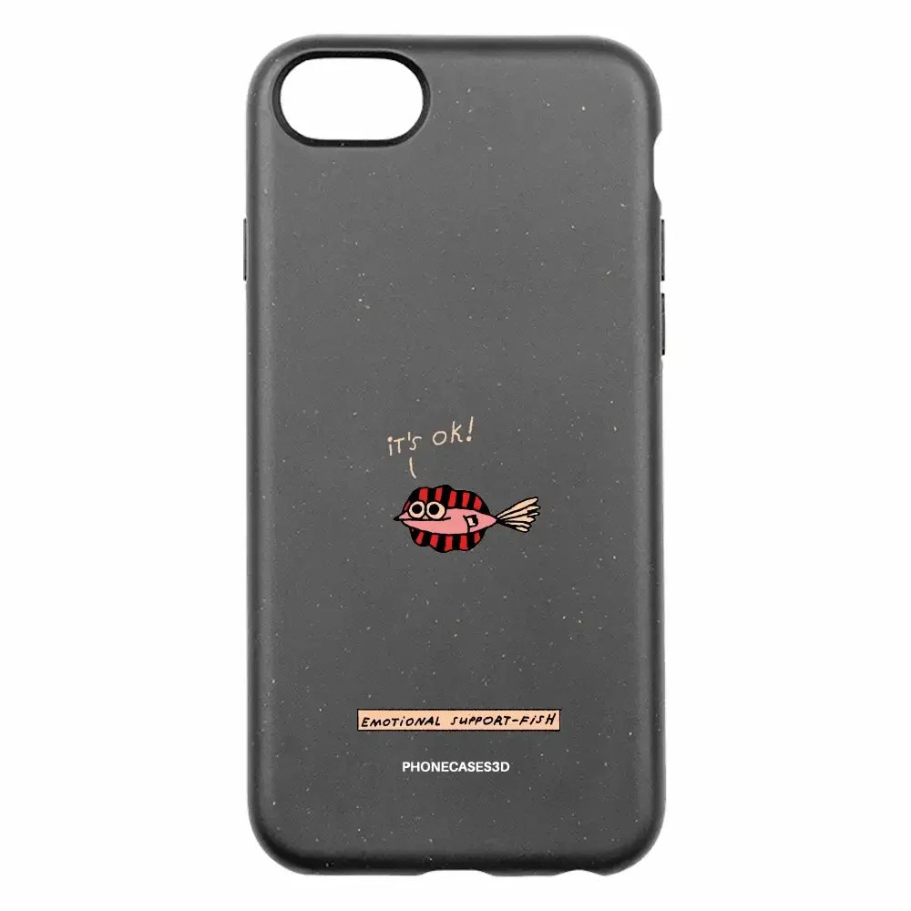 Maja Official Black Compostable Phone Case Design Support-Fish