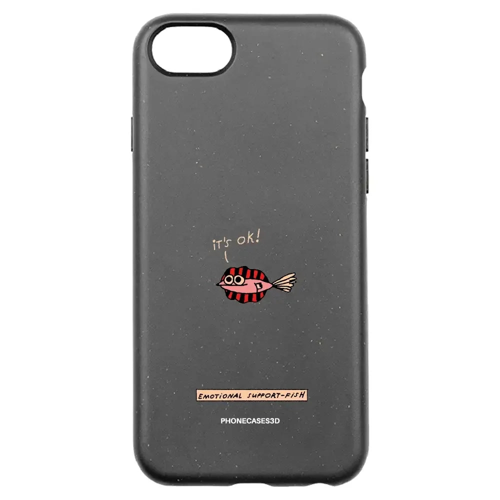 Maja Official Black Compostable Phone Case Design Support-Fish