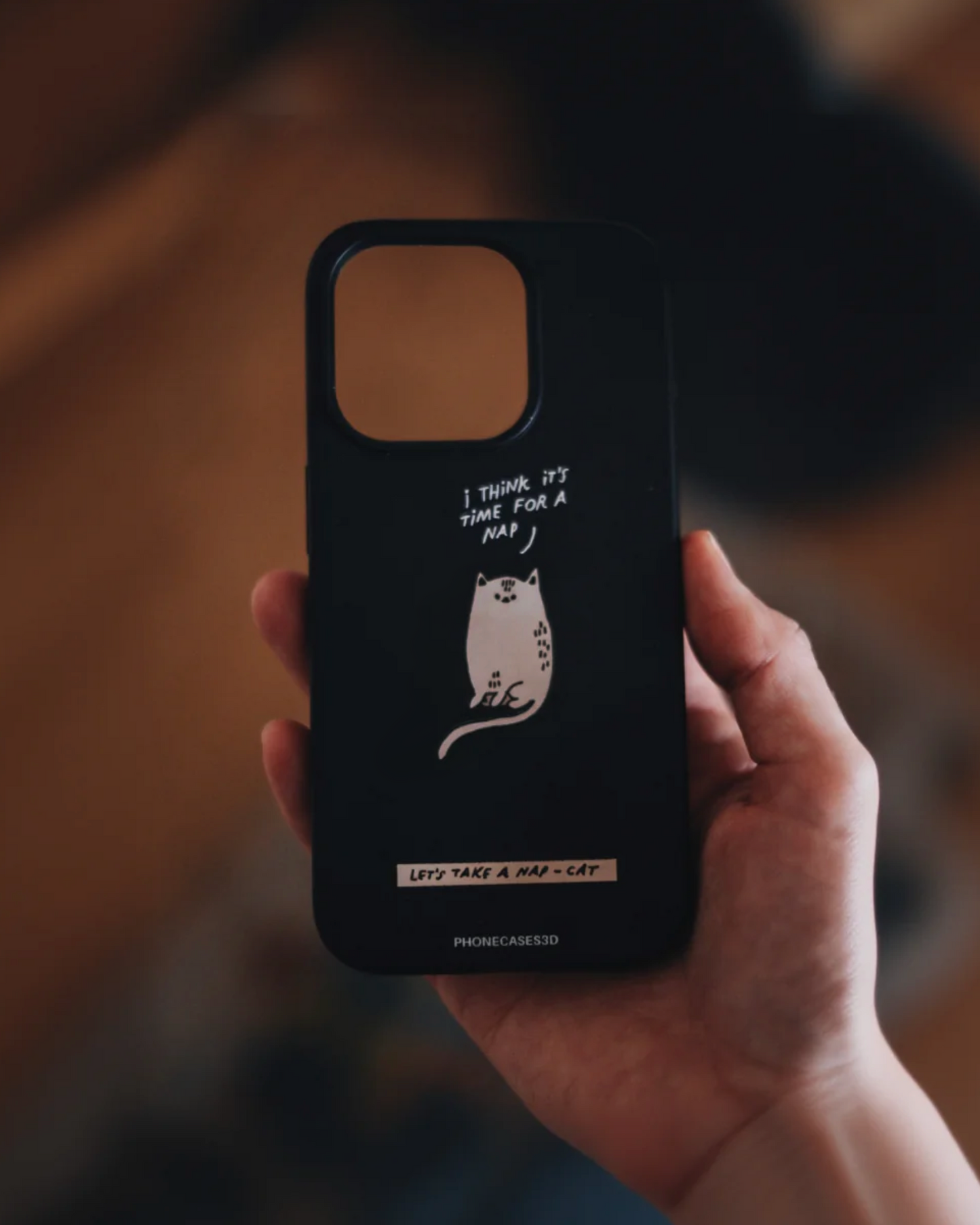 Maja Official Black Compostable Phone Case Design Nap-Cat