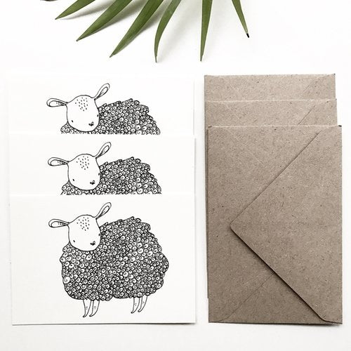 Sheep - Set of 3 Mini Cards