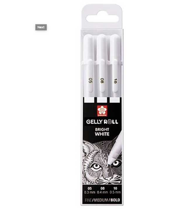Bright white pens